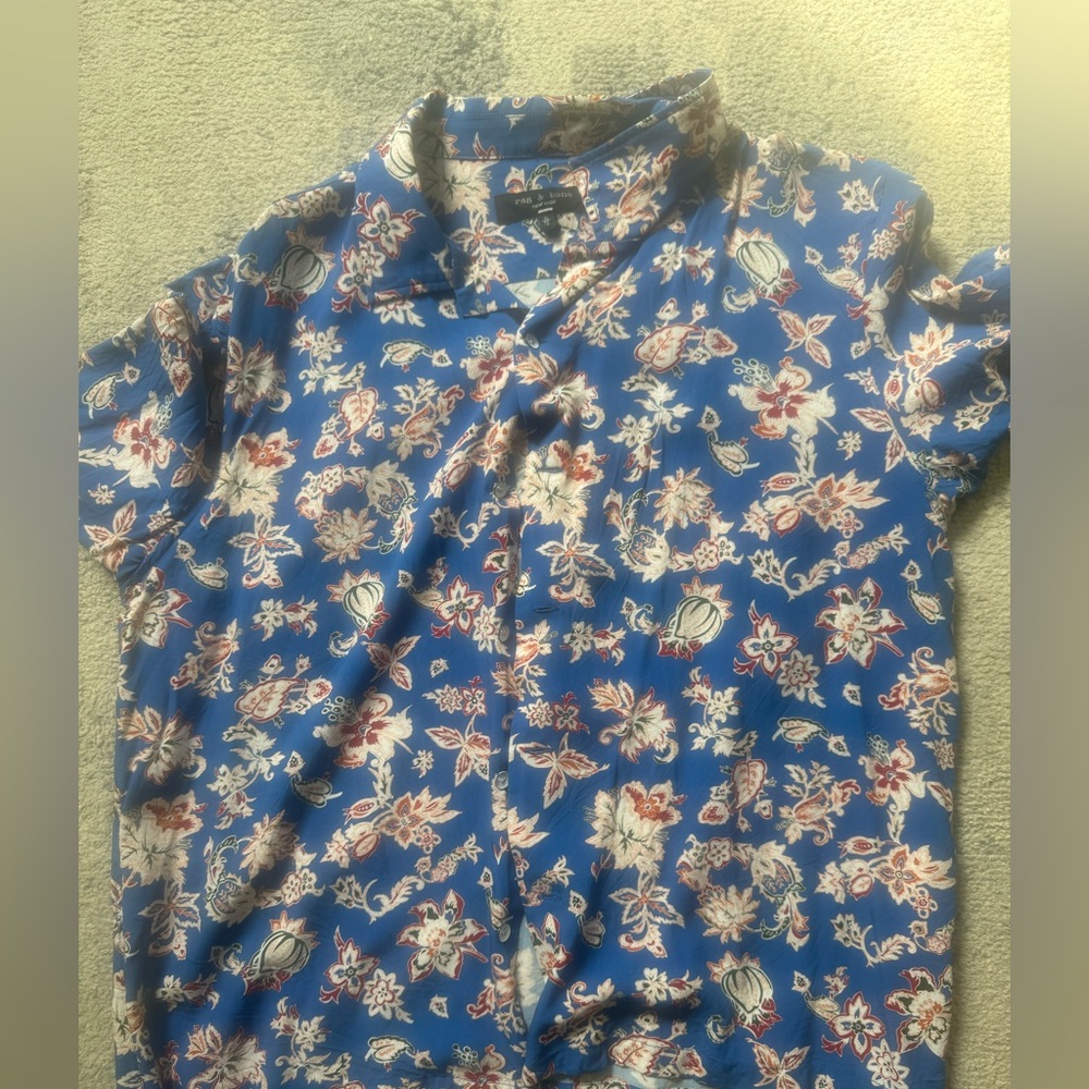 Rag & Bone XL Floral Print Shirt